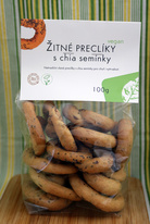 Žitné preclíky s chia semínky 100g Bazalka HK